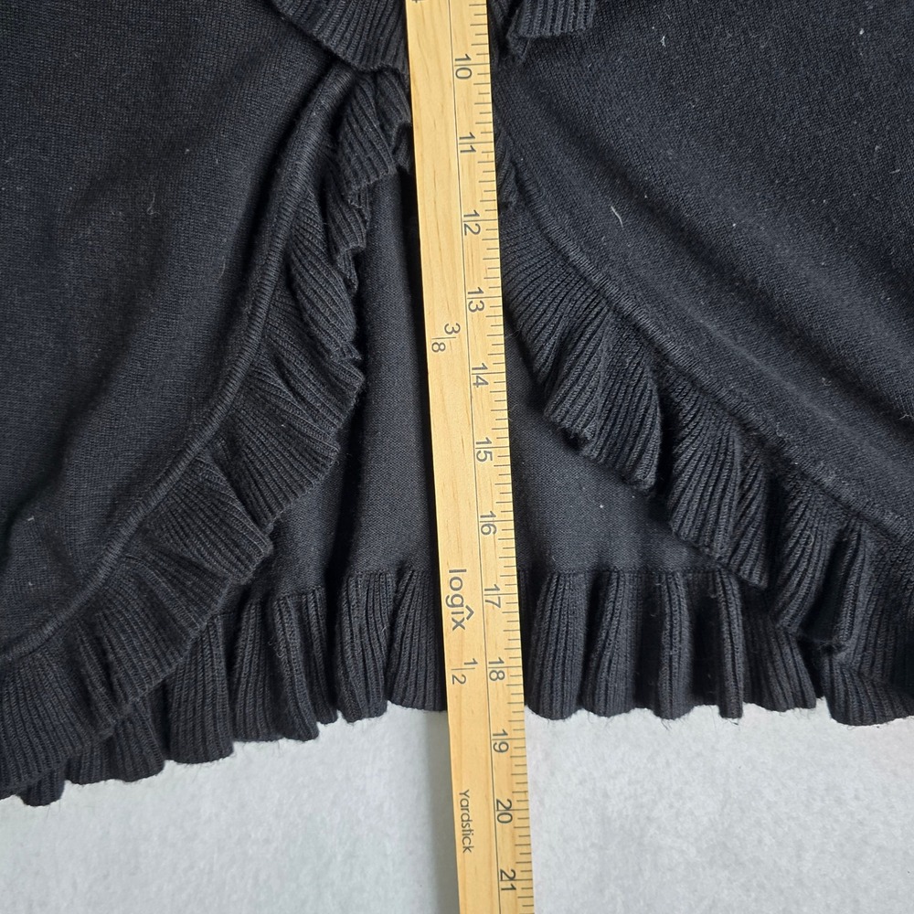 89th & Madison Black Ruffle Trim Open Front Cardigan Shrug Jacket XL - Picture 6 of 9